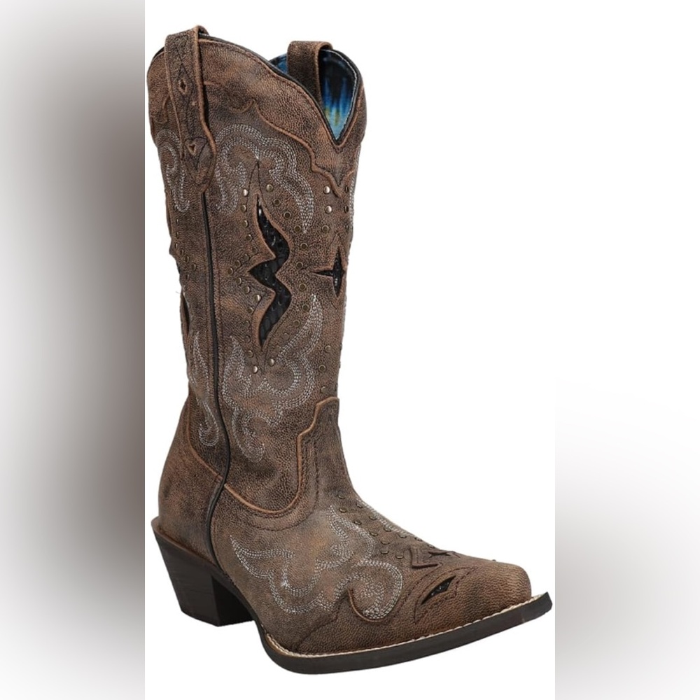 Laredo Lucretia Brown Western Embroidered Cowboy Boots